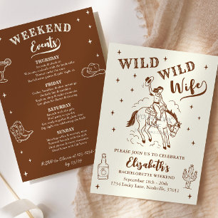 Western Wild Wild Wife Bachelorette Party Invitation