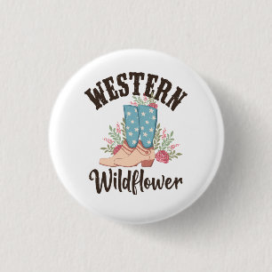 Western Wildflower 3 Cm Round Badge