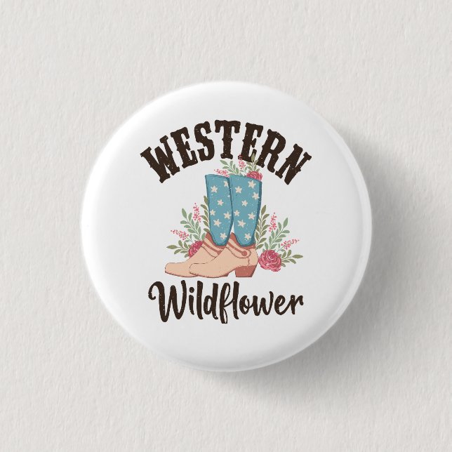 Western Wildflower 3 Cm Round Badge (Front)