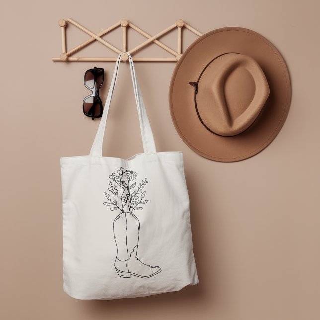 Western Wildflower Cowboy Boot  Large Tote Bag (Creator Uploaded)