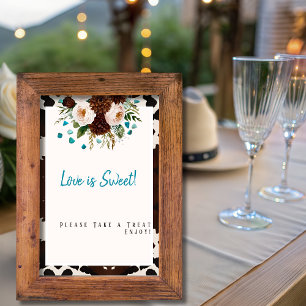 Western Wildflowers boho "Love is Sweet"  Sign  Invitation
