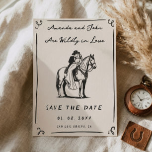 Western Wildly in Love Rustic Save the Date Invitation