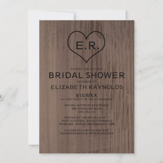 Western Wood Grain Bridal Shower Invitations