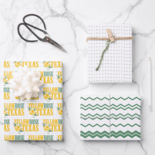 Western Yellow Rose of Texas Wrapping Paper Sheet