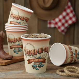 Western Yippee Ki Yay Family Reunion ID1318 Paper Cups