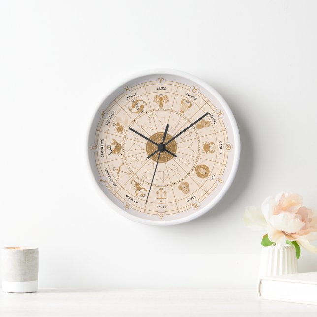 Western Zodiac Wheel -  Clock (Home)