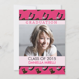 WesternPhoto Graduation Announcement Hot Pink