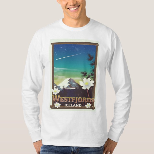 Westfjords Iceland travel poster T-Shirt (Front)