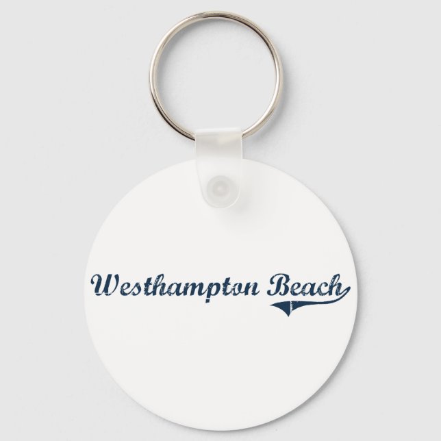 Westhampton Beach New York Classic Design Key Ring (Front)