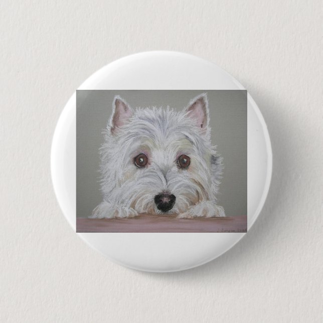 Westie 6 Cm Round Badge (Front)