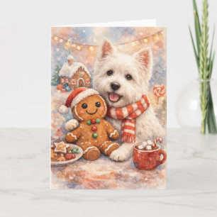 Westie and Gingerbread Man Card