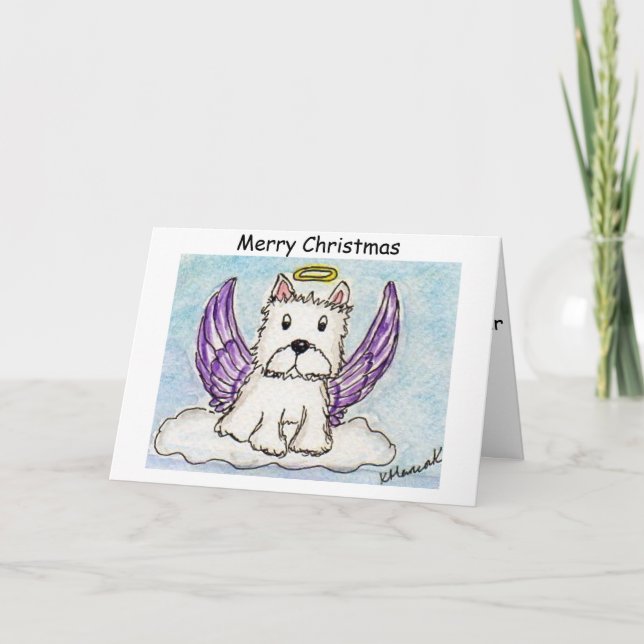 Westie Angel Christmas card friend wife daughter (Front)