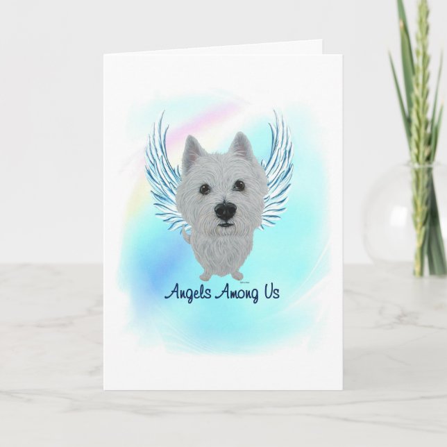 Westie Angel Dog Pet Loss Sympathy Card (Front)