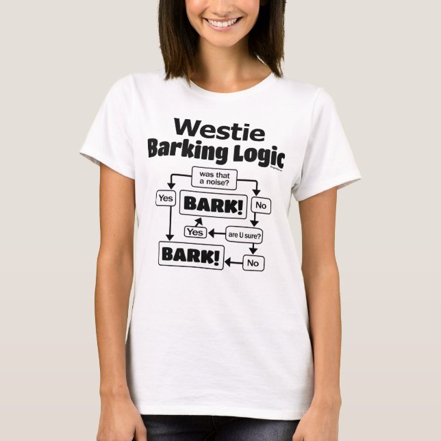 Westie Barking Logic T-Shirt (Front)