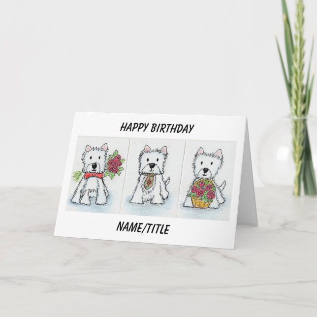 Westie Birthday card wife sister friend daughter (Front)