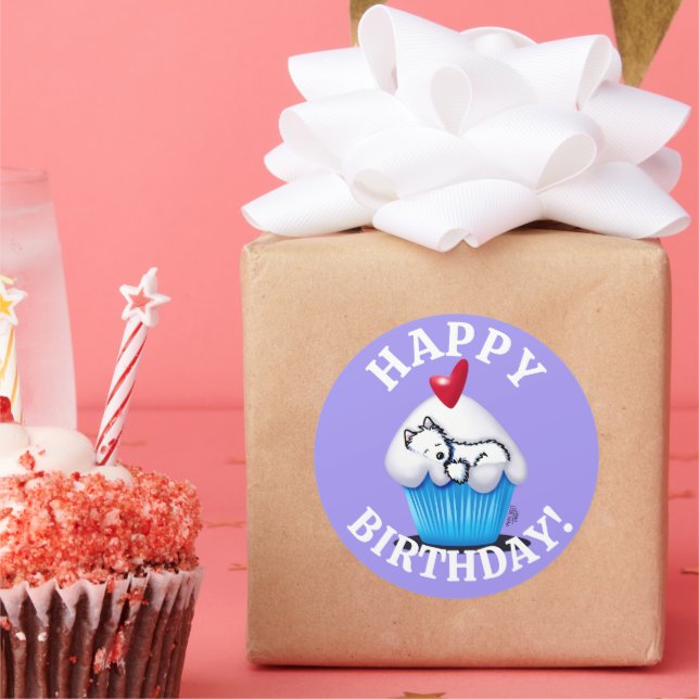 Westie BIRTHDAY KiniArt Stickers (Party)