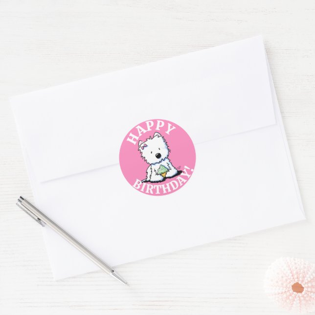 Westie BIRTHDAY KiniArt Stickers (Envelope)