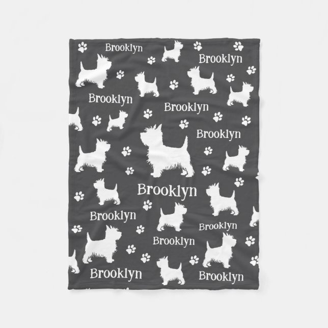 Westie Blanket Personalised West Highland Terrier (Front)