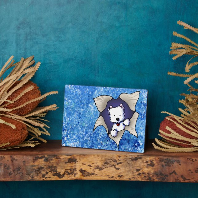 Westie Blast On Blue Plaque (Side)