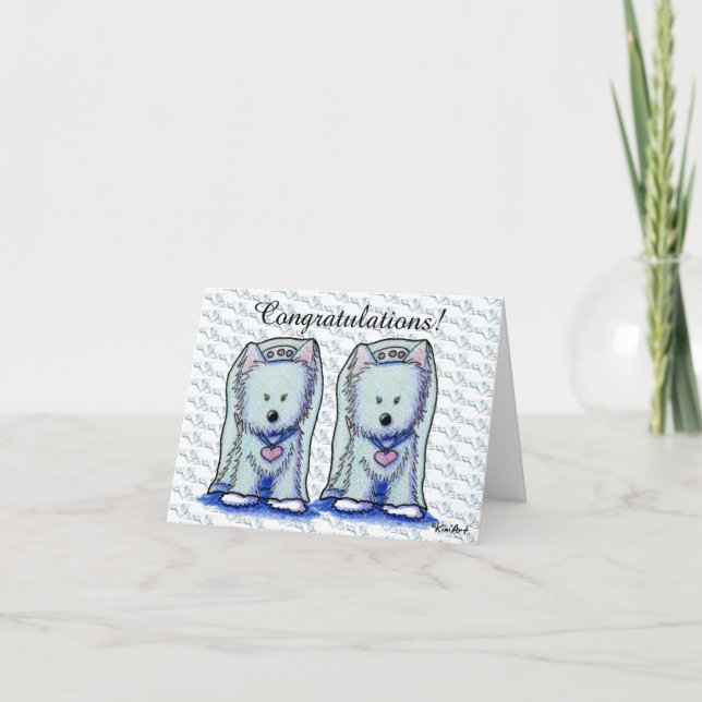 Westie Bride Duo Wedding Card (Front)