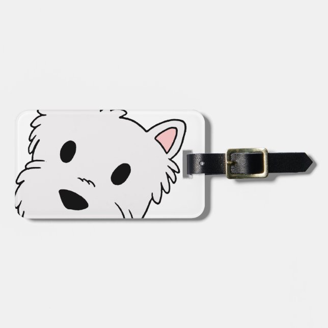 westie cartoon head.png luggage tag (Front Horizontal)