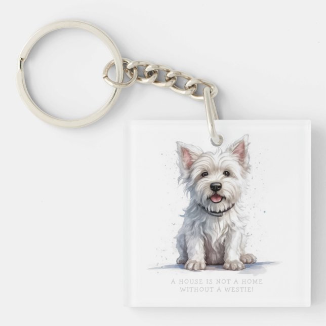 Westie Cheeky Cute Personalized  Key Ring (Front)