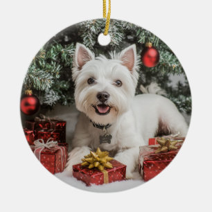 Westie Christmas Ceramic Tree Decoration