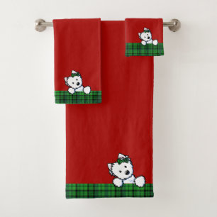 Westie Christmas KiniArt Towel Set