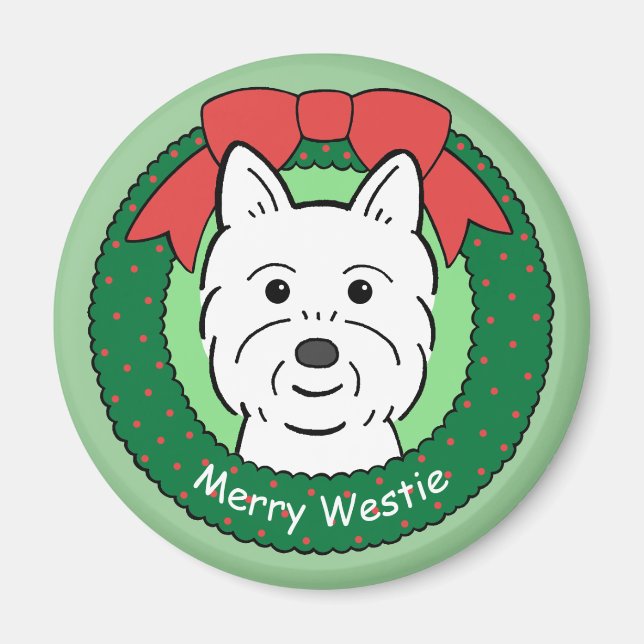 Westie Christmas Magnet (Front)