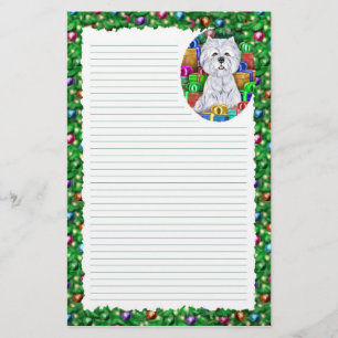 Westie Christmas Open Gifts Stationery