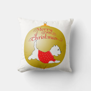 Westie Christmas Ornament Cushion