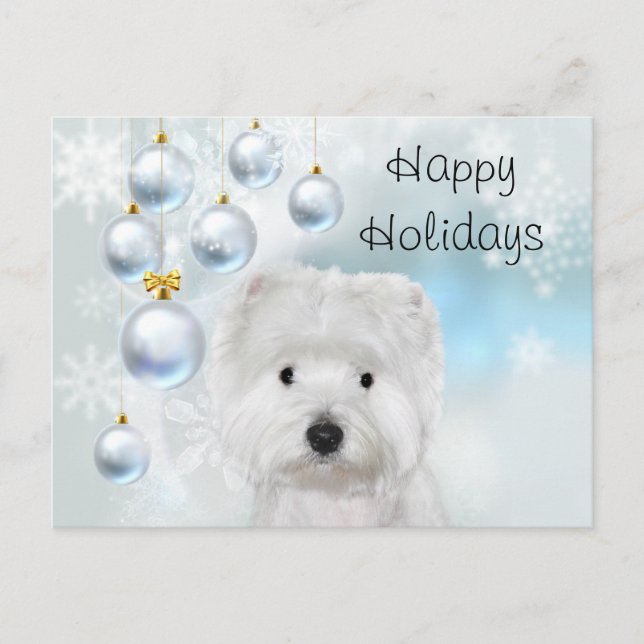 Westie Christmas Postcard (Front)