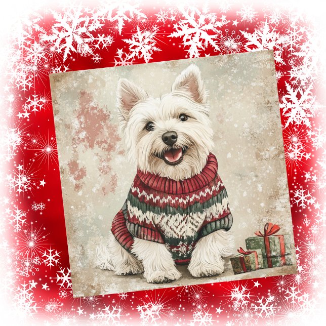 Westie Christmas Sweater Holiday Card (Creator Uploaded)