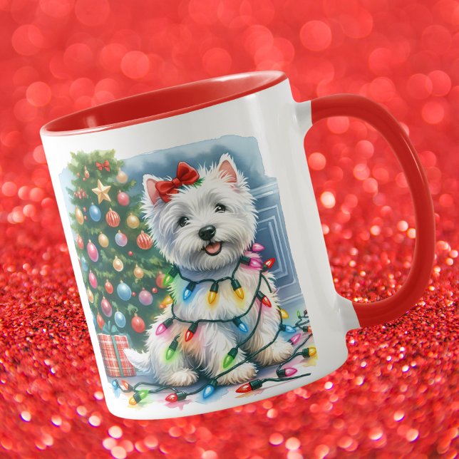Westie Christmas Tree Lights  Mug (Creator Uploaded)