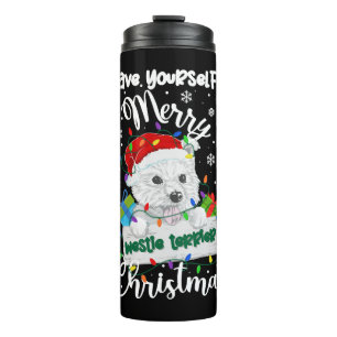 Westie Christmas West Highland White Terrier Xmas Thermal Tumbler