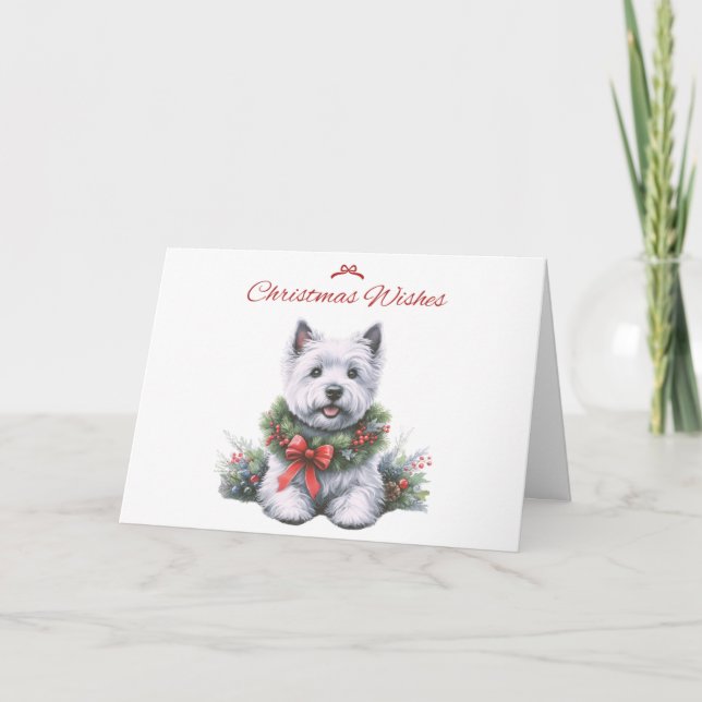 Westie Christmas Wishes Card (Front)