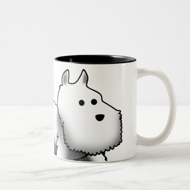 Westie Closeup Two-Tone Coffee Mug (Right)