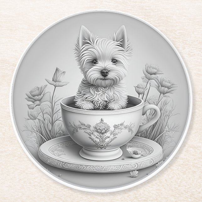Westie coaster - Wes-tea (Front)