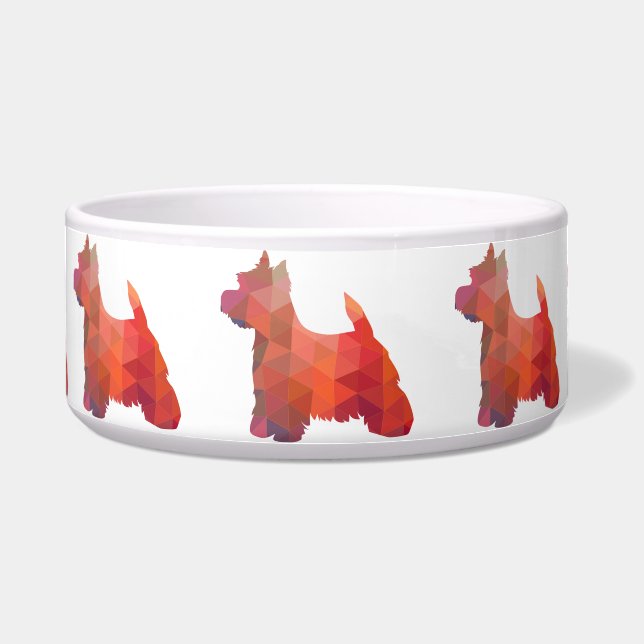 Westie Colourful Geometric Pattern Silhouette Dog (Front)