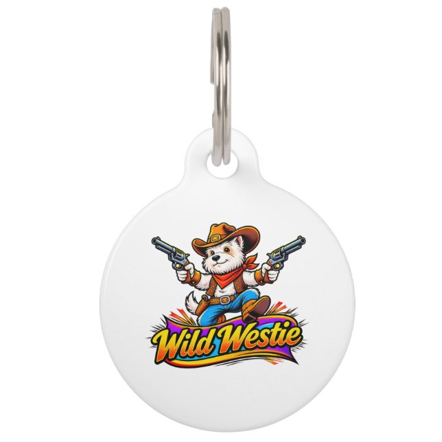 Westie Cowboy Dog Personalized ID Tag - Original  (Front)