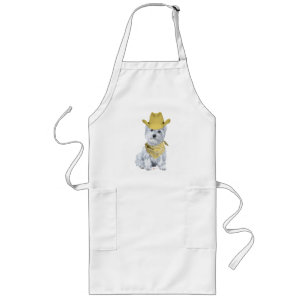 Westie Cowboy in Yellow Long Apron