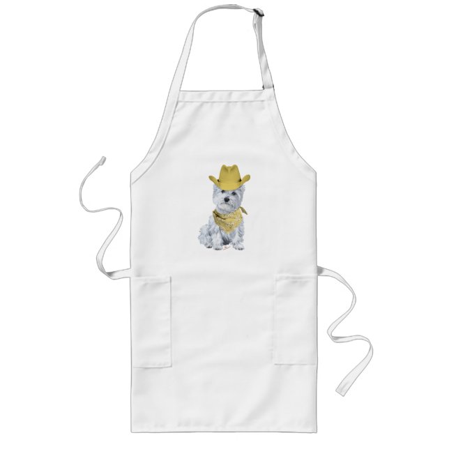 Westie Cowboy in Yellow Long Apron (Front)