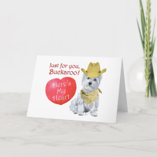 Westie Cowboy Valentine Holiday Card