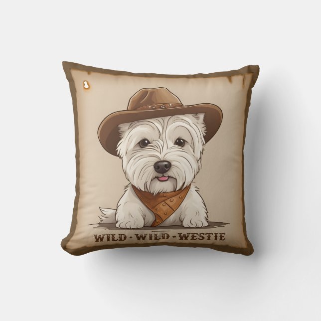 Westie Cushion - Wild, wild Westie (Front)