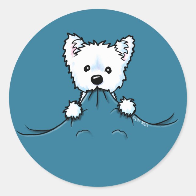 Westie Cute Aggression KiniArt Sticker (Front)