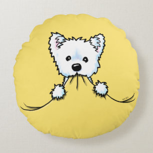 Westie Cute Aggression Nursery Round Cushion