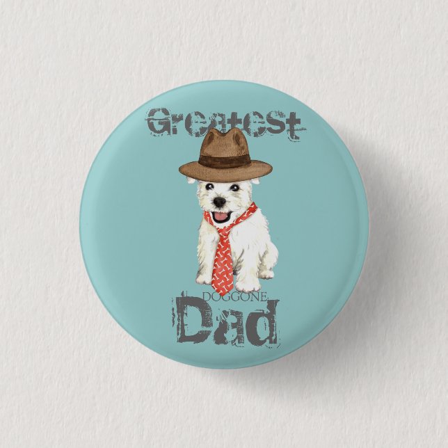 Westie Dad 3 Cm Round Badge (Front)