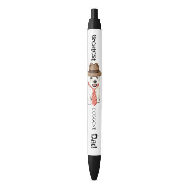 Westie Dad Black Ink Pen (Front Vertical)