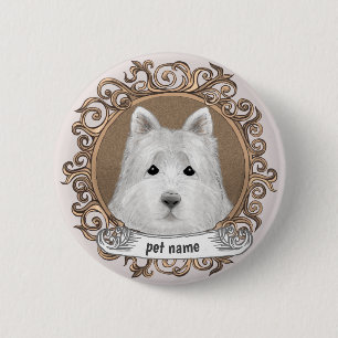 Westie Dog  6 Cm Round Badge