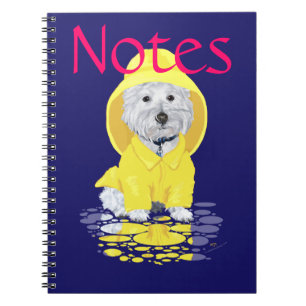 Westie Dog April Showers Spiral Notebook